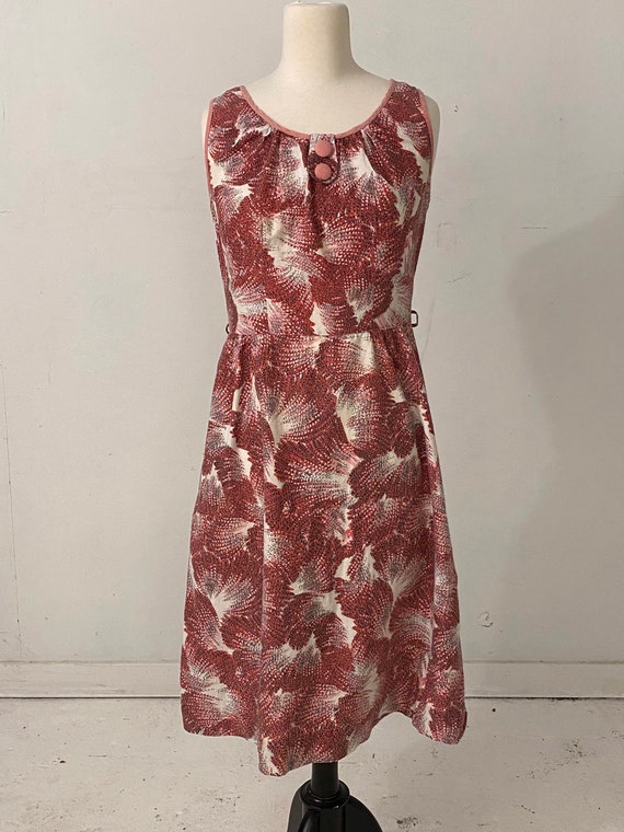 Vintage 50s , 60s Mod cotton printed dress