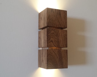 Wall lamp, wooden contemporary oak lamp