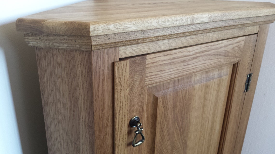 Oak Corner Cabinet - Etsy