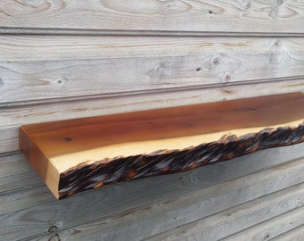 Floating shelf with handcrafted live edge 80x18x4.5cm, 31.5"x7.1"x1.8