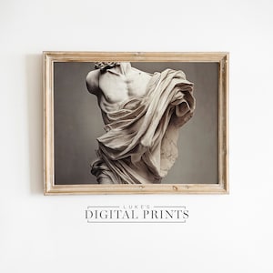 Ancient Rome Sculpture Art - Digital Print Download - Vintage Classical Light Academia Wall Decor - PRINTABLE  Roman Statue Wall Art