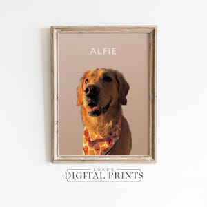GEPERSONALISEERDE afdrukbare huisdier portret kunst aan de muur - digitale download - aangepaste hond schilderij van foto - huisdier minnaar cadeau idee - puppy illustratie