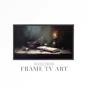 Pobierz grafikę do telewizora Samsung FRAME - obraz olejny martwej natury w stylu wiktoriańskim gotyckim na ramkę telewizora - Vintage Moody Dark Art - cyfrowa ramka Samsung
