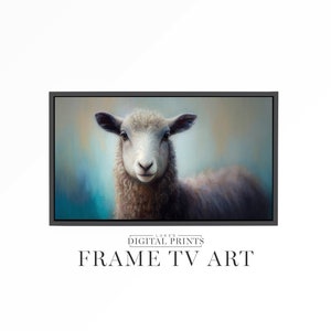 Samsung FRAME TV Art Download - Impressionist Farmhouse Frame Art Digital Download - Sheep Oil Painting Portrait For Frame TV