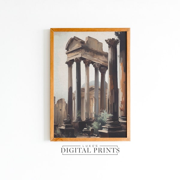 Antikes Rom Architektur Gemälde - Digital Print Download - Klassische italienische Wand-Dekor - Antike römische Landschaft Kunst PRINTABLE