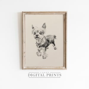 Dessin de chien personnalisé à partir d&#39;une photo - croquis d&#39;animal de compagnie mignon - impression d&#39;art personnalisée - portrait de chat de style vintage - idée cadeau unique pour les amoureux des animaux