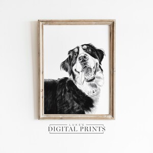 Personalised Dog Sketch From Photo - CUSTOM Pet Portrait Drawing - Animal Lover Gift - Unique Puppy Artwork Print - Pet Memorial Gift