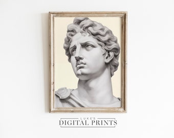 Impresión de arte de estatua neoclásica - Descarga digital - Escultura romana moderna decoración de pared obra de arte IMPRIMIBLE