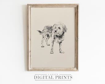 Schizzo del ritratto di cane da foto - Download digitale personalizzato - Regalo per gli amanti degli animali - Disegno di un animale domestico disegnato a mano - Arte digitale personalizzata per cani