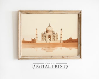 Indian Landmark Art Print - Digital Download Drawing - Historical Architecture Artwork PRINTABLE Taj Mahal Wall Art