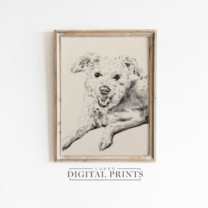 CUSTOM Dog Sketch - Digital Download - Personalized Pet Sketch From Photo - Printable Wall Art - Hand Drawn Portrait Artwork