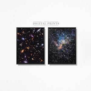 Sprinkle Of Stars Poster 2er-Set - Digitaldruck-Downloads - Outer Space Bundle DRUCKBARE Galaxie-Wandkunst