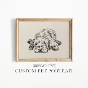 Dog Drawing From Photo - Digital Download Artwork - Personalized Pet Portrait - Hand Drawn Custom Dog Sketch
