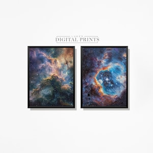 Tarantula Nebula Poster Bundle - Digital Download Set Of 2 - Hubble Telescope Prints PRINTABLE Vibrant Outer Space Wall Art