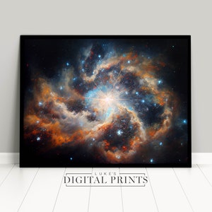 Space Art Painting Print -  Solar System Nebula PRINTABLE Wall Art - Digital Download
