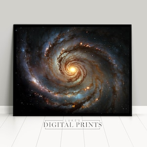 Galaxy Space Print - The Milky Way - Digital Print Download Poster - Cosmic Outer Space Stargazing - High Quality Art