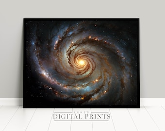 Galaxy Space Print - The Milky Way - Digital Print Download Poster - Cosmic Outer Space Stargazing - High Quality Art