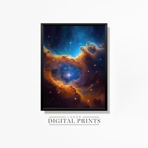 Cosmic Cliffs Art Poster - Digital Print Download - Space From James Webb Telescope Painting - PRINTABLE Wall Art - Galaxy Gift