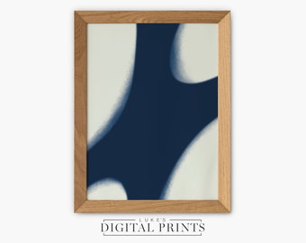 Blue Minimalist Art -  Digital Print Download - Blue Minimalistic Wall Art - PRINTABLE Modern Decor