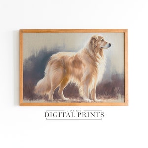 Golden Retriever Portrait Painting - Digital Print Download - Rustic Dog Wall Art - Minimalist Pet Art Print PRINTABLE Dog Download