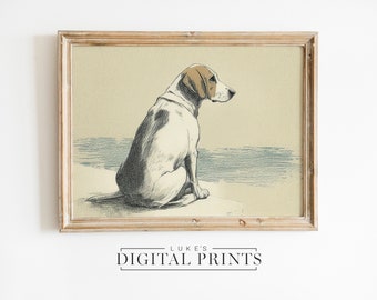 ビーグル犬の鉛筆画 - ファインアート犬のスケッチ（デジタル