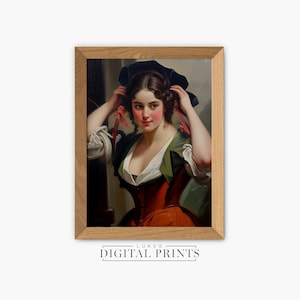 Victorian Portrait Oil Painting Print - Vintage Woman PRINTABLE Wall Art - Digital Download