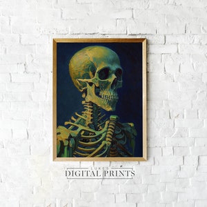 Skeleton Oil Painting Digital Print - Poster Download PRINTABLE - Dark Art - High Quality Gothic Wall Art