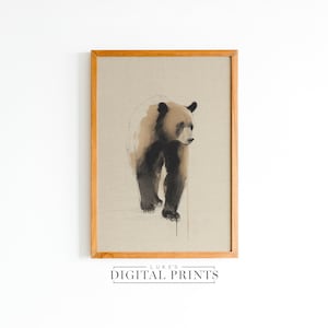 Black Bear Sketch Art - Digital Print Download - Minimalist Animal Wall Art - Rustic American Western Bear Drawing Decor PRINTABLE