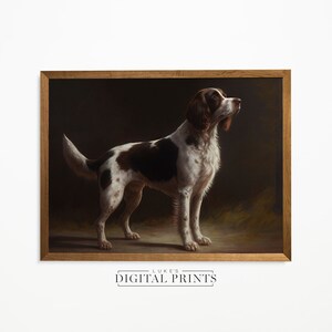 Mid Century Dog Portrait Painting - Digital Print Download - Rustic Hound Wall Decor - PRINTABLE Animal Art