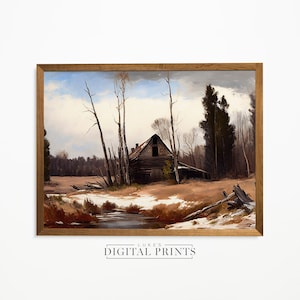 Landscape Forest Oil Painting - Digital Print Download - Nature Wall Decor - High Quality PRINTABLE