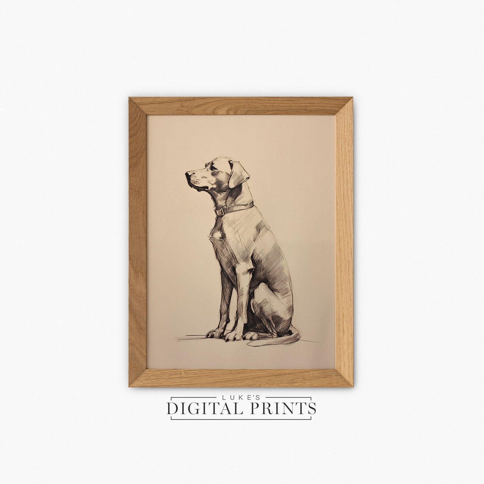 Silver Labrador Art Print - Rustic Digital Download - Pet Dog Sketch ...