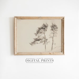 Rustic Tree Branch Sketch Print Set of 3 - Digital Download Artworks ...