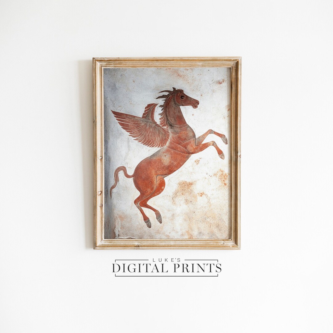 Pegasus Art Print - Digital Download - Roman Horse Equestrian Wall Art ...