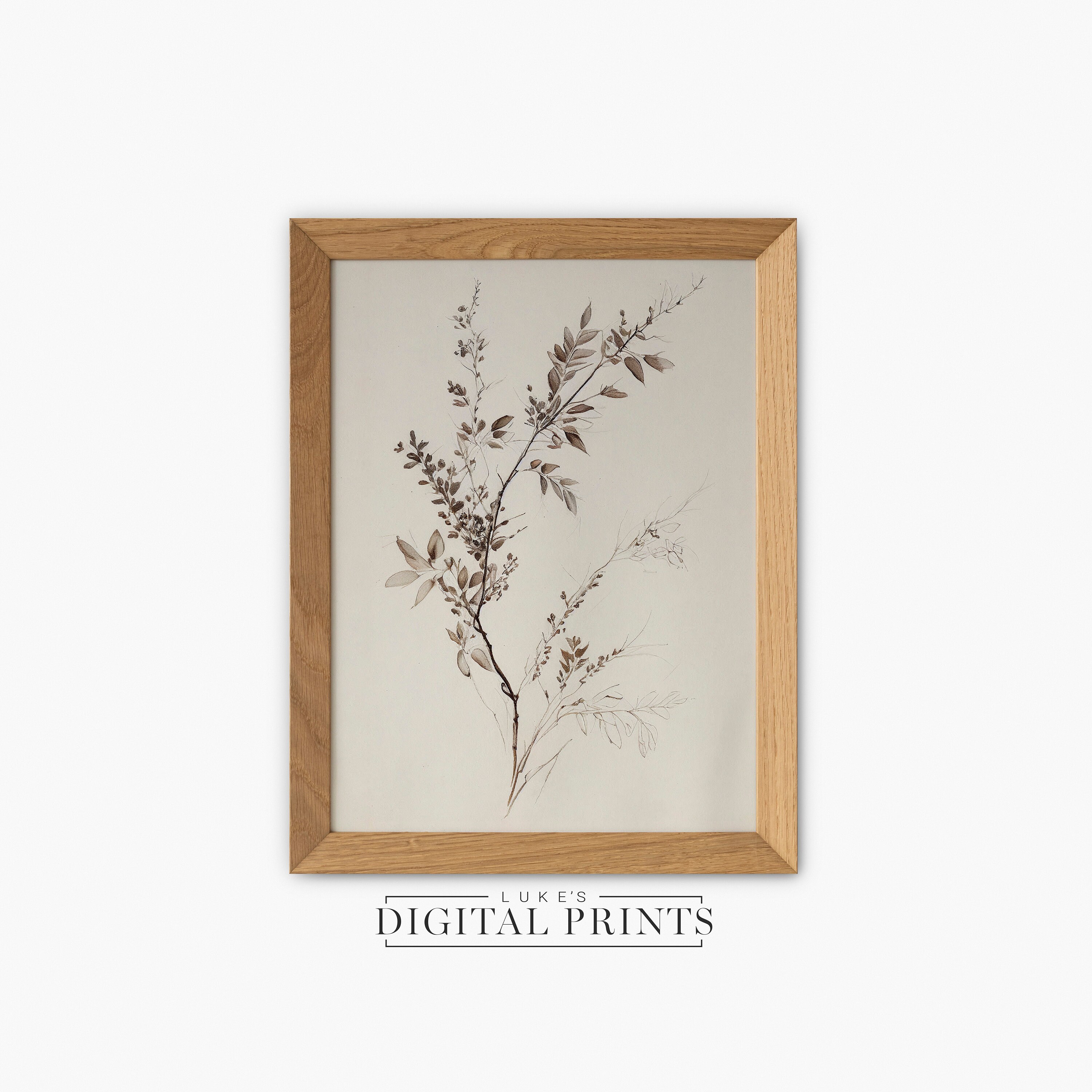 PRINTABLE Rustic Tree Branch Sketch - Digital Print Download ...