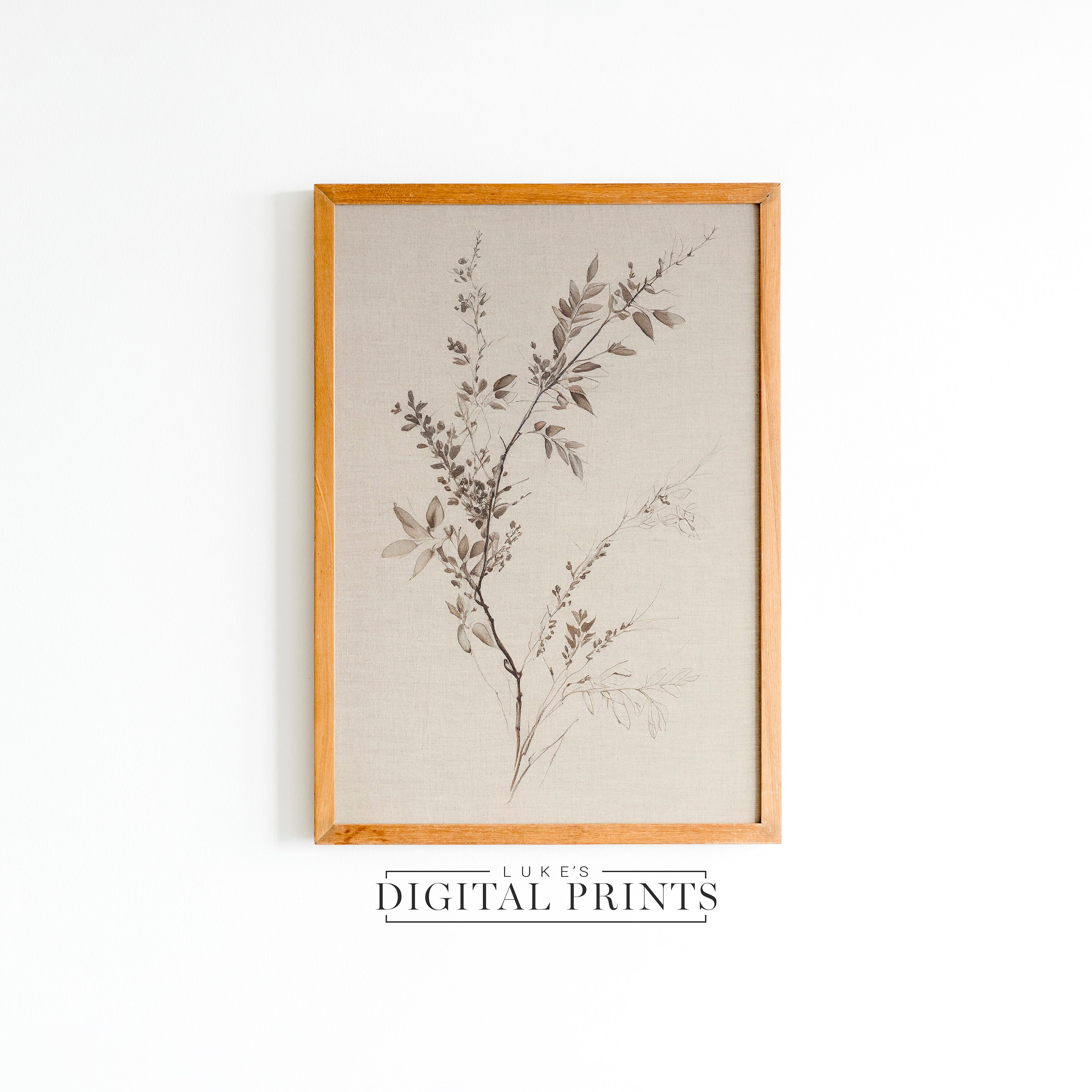 PRINTABLE Rustic Tree Branch Sketch - Digital Print Download ...