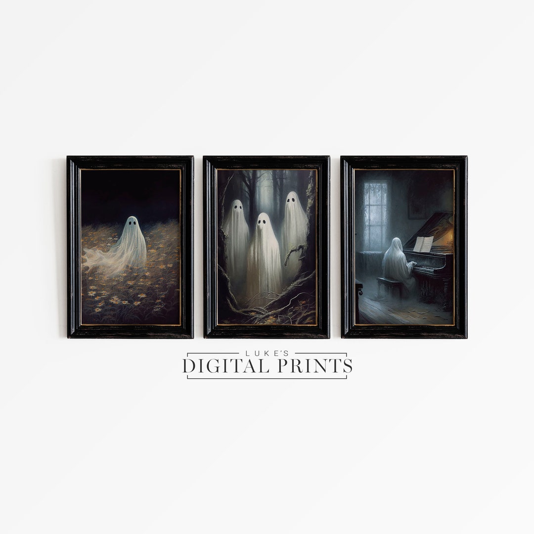 Halloween PRINTABLE Ghost Decor Set of 3 - Digital Print Download ...