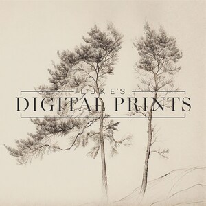 Rustic Tree Branch Sketch Print Set of 3 - Digital Download Artworks ...