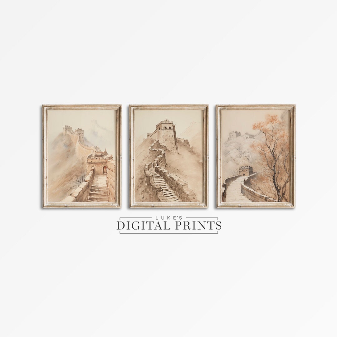 PRINTABLE Great Wall of China Artwork Bundle - Digital Download Set of ...