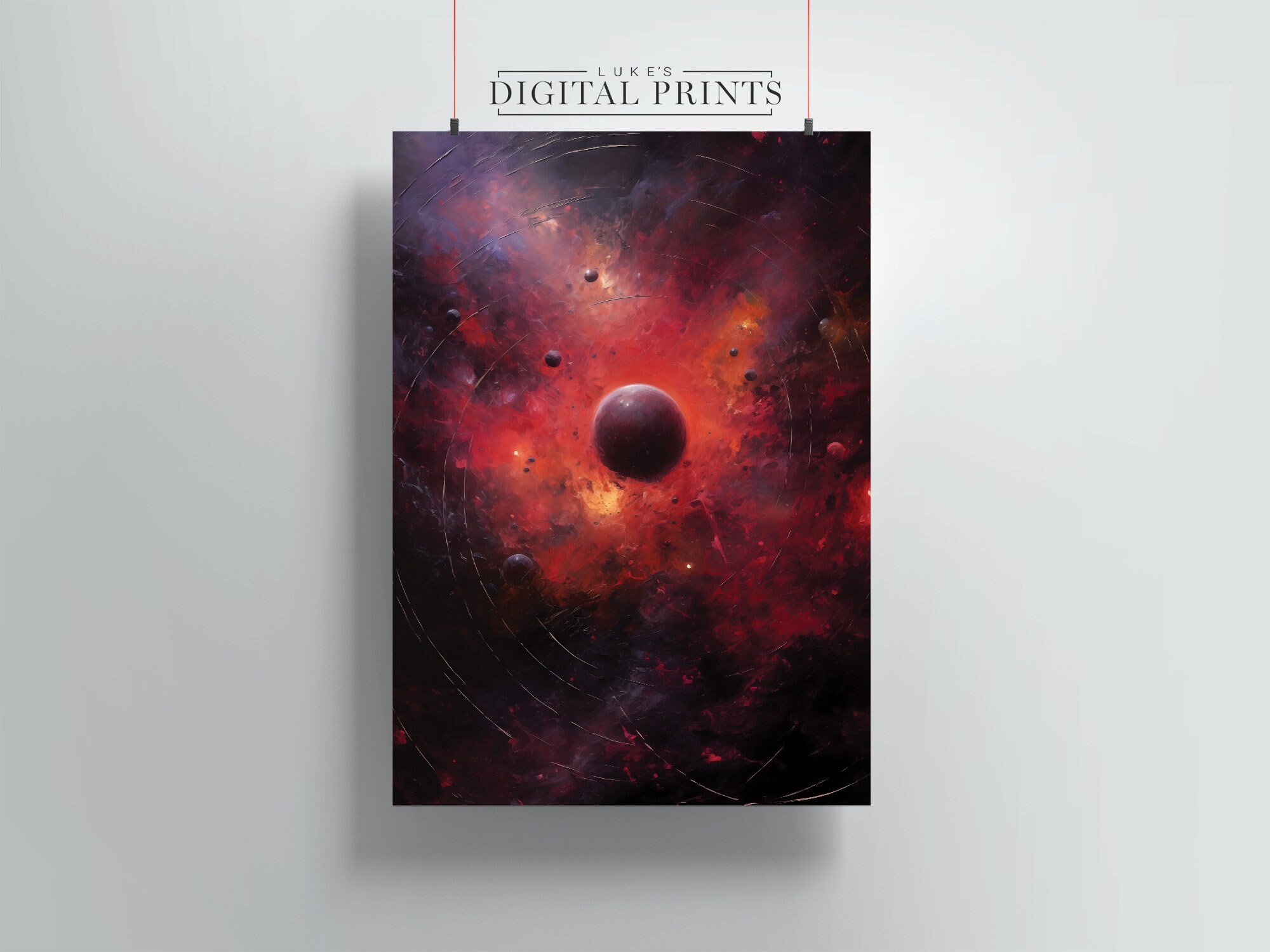 Dark Cosmic Galaxy Art Print Set of 3 - Digital Download Paintings ...