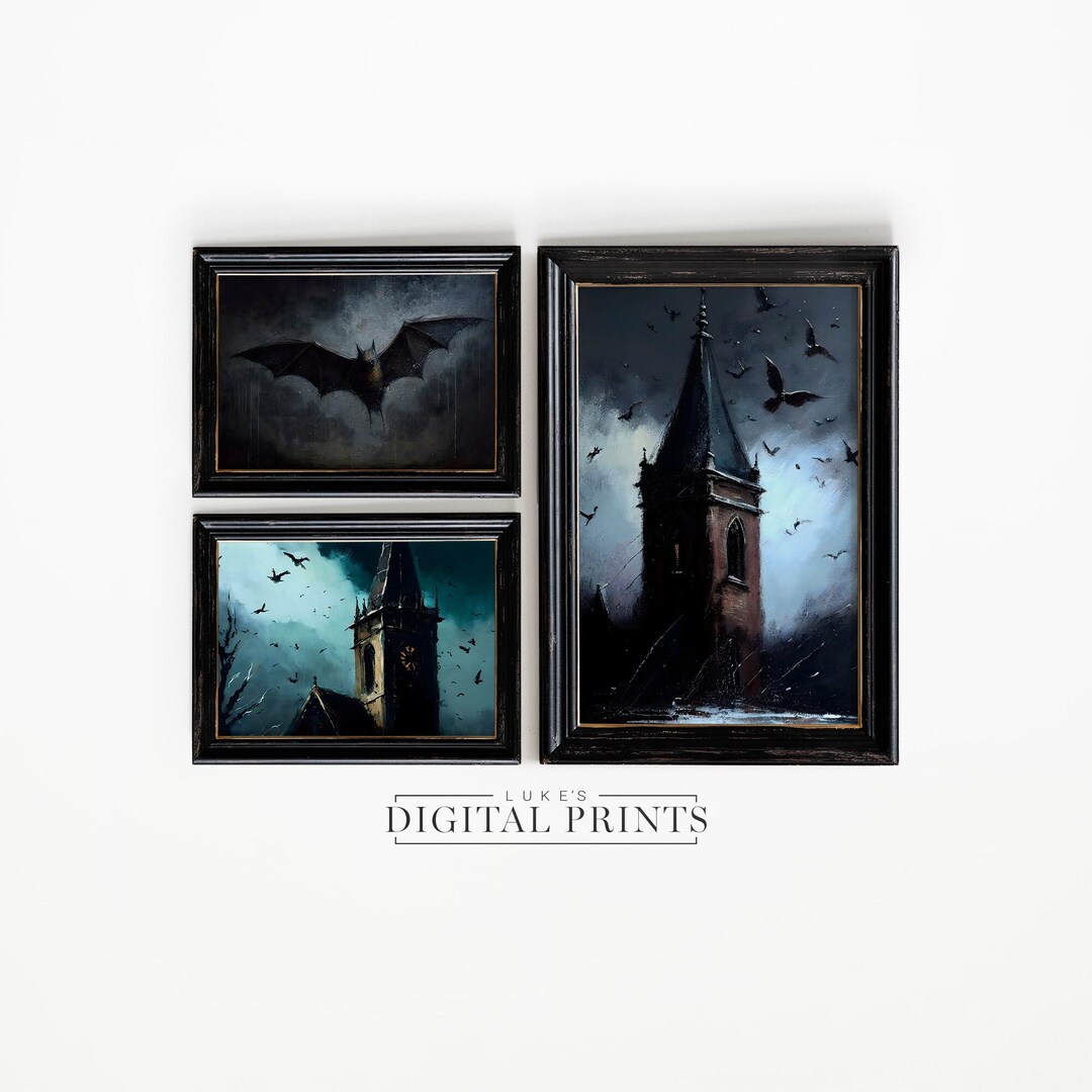 PRINTABLE Gothic Architecture Painting Set of 3 - Digital Art Print ...