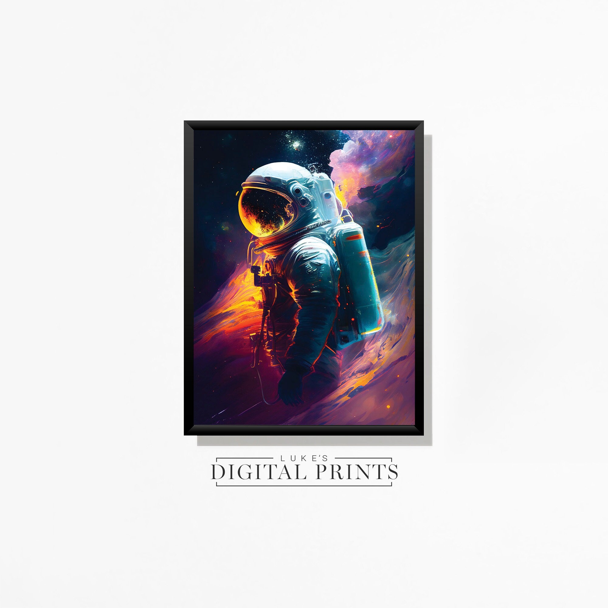 Astronaut Poster Print Set of 4 Colorful Outer Space PRINTABLE Wall Art ...