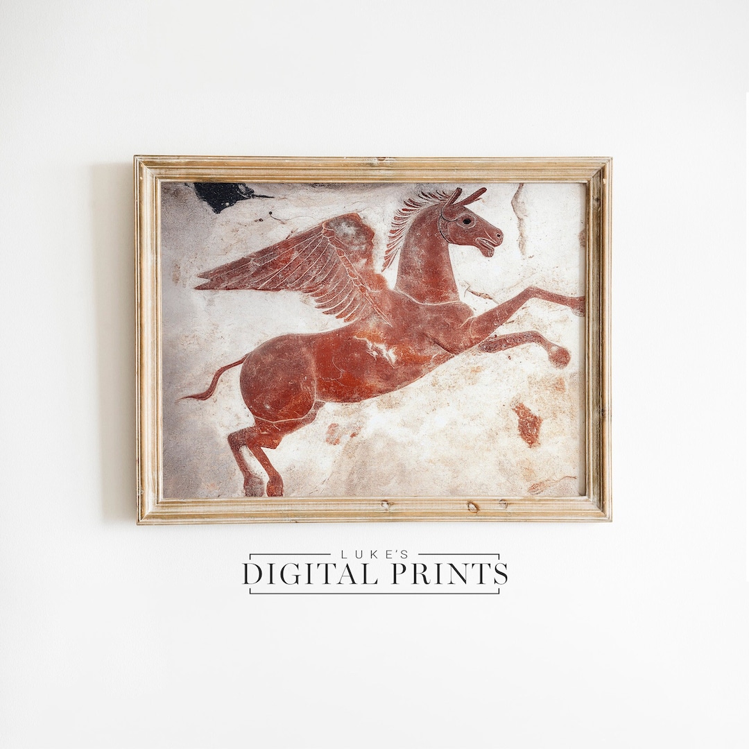 Pegasus Art Print - Digital Download - Ancient Greek Mythology Painting ...