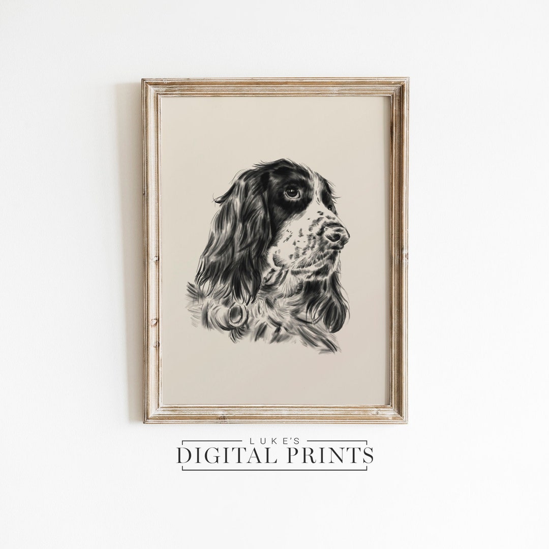 CUSTOM Pet Dog Portrait Drawing From Photo - Digital Download Artwork ...