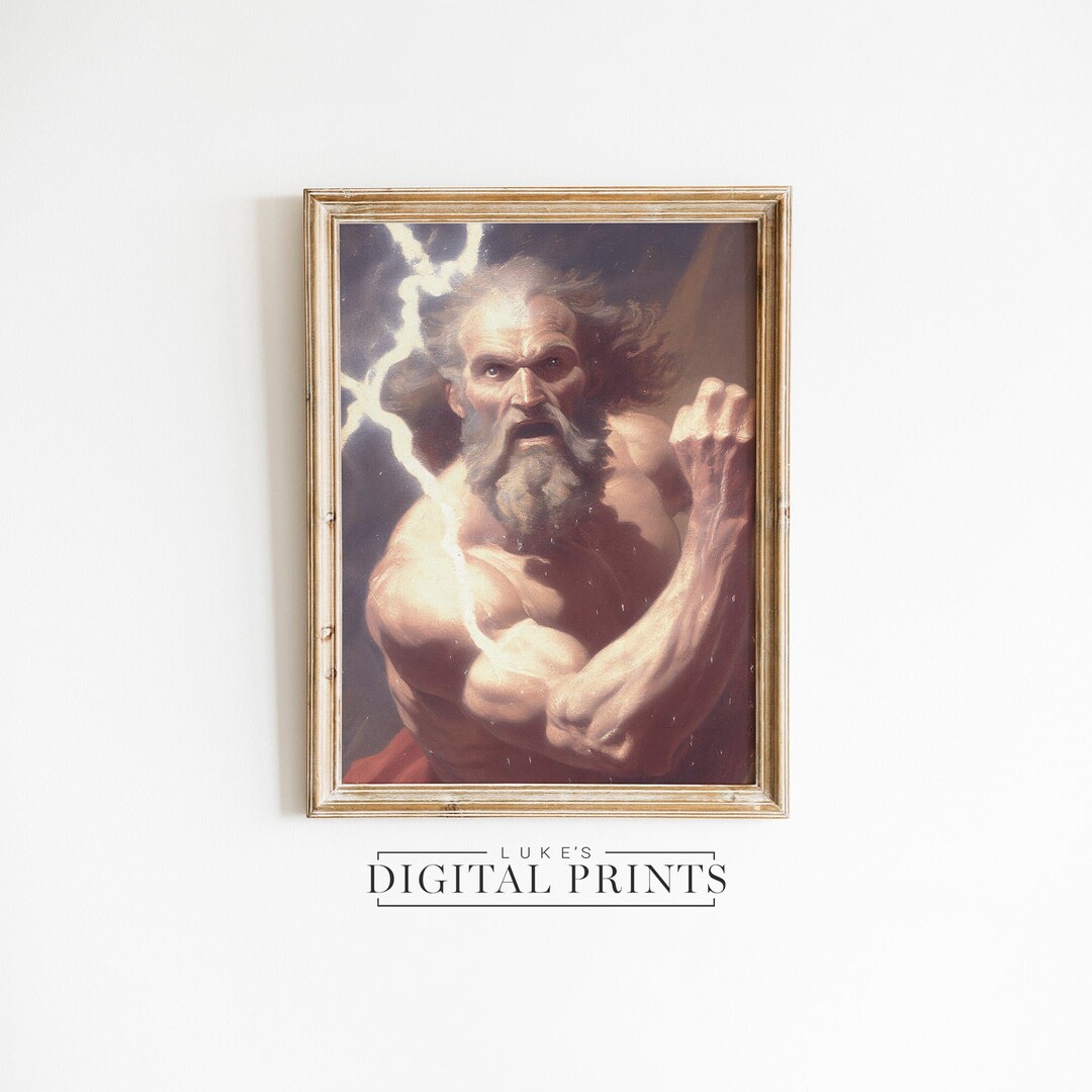 Greek Mythology Art Print - Digital Download - Greek God Zeus Portrait ...