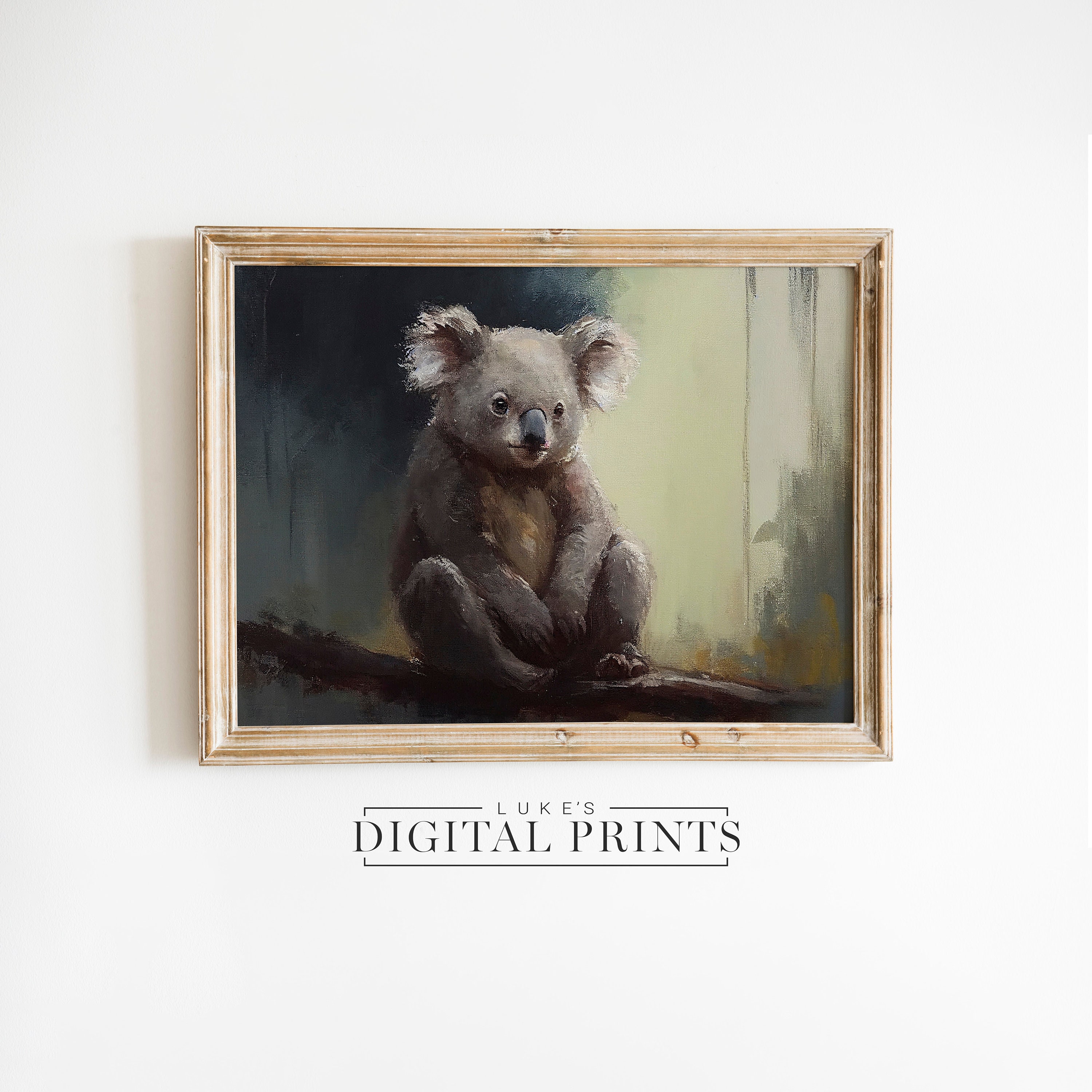 ヴィンテージ コアラ 油絵 - デジタル プリント ダウンロード - 印象派