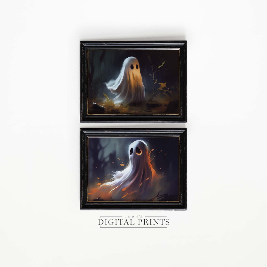 Ghostly Haunted Painting PRINTABLE Wall Art Set of 2 - Digital Print ...