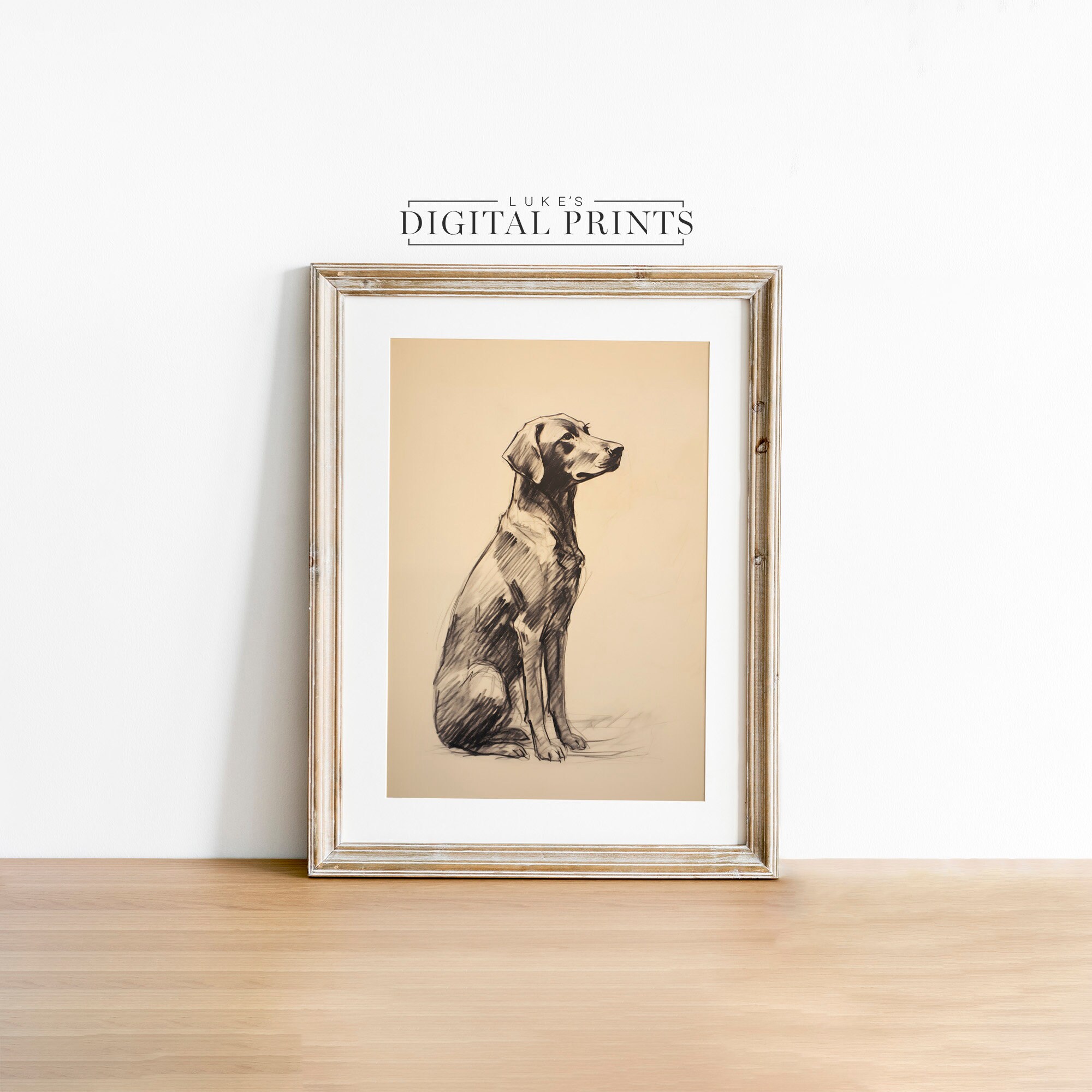Vintage Labrador Drawing Art Print Digital Download - Etsy