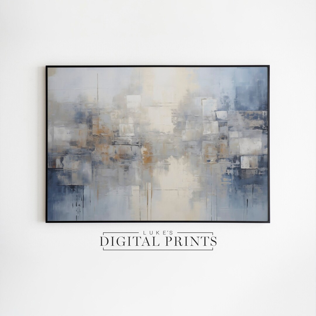 Blue Abstract PRINTABLE Modern Wall Art Digital Print - Etsy