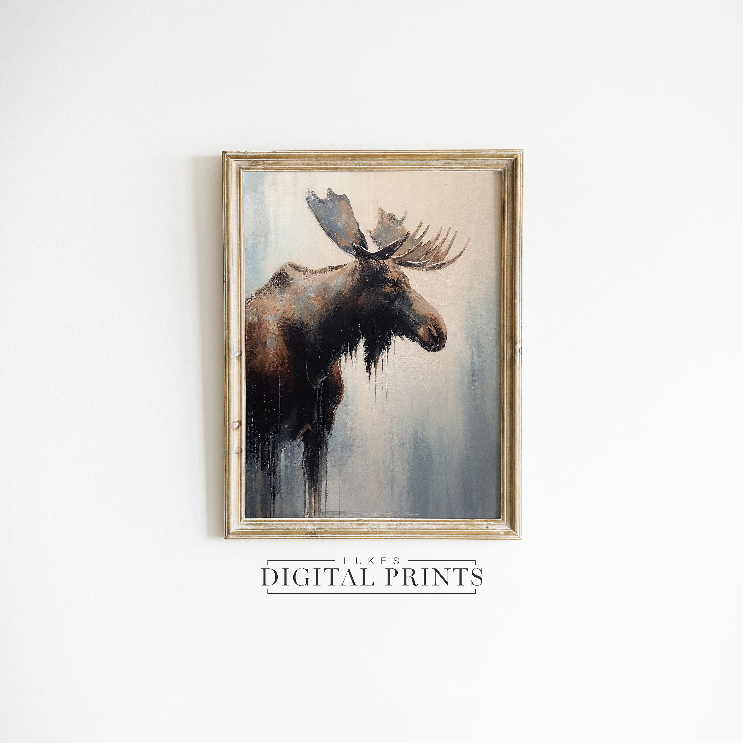 PRINTABLE Moose Art Painting - Digital Print Download - Abstract ...
