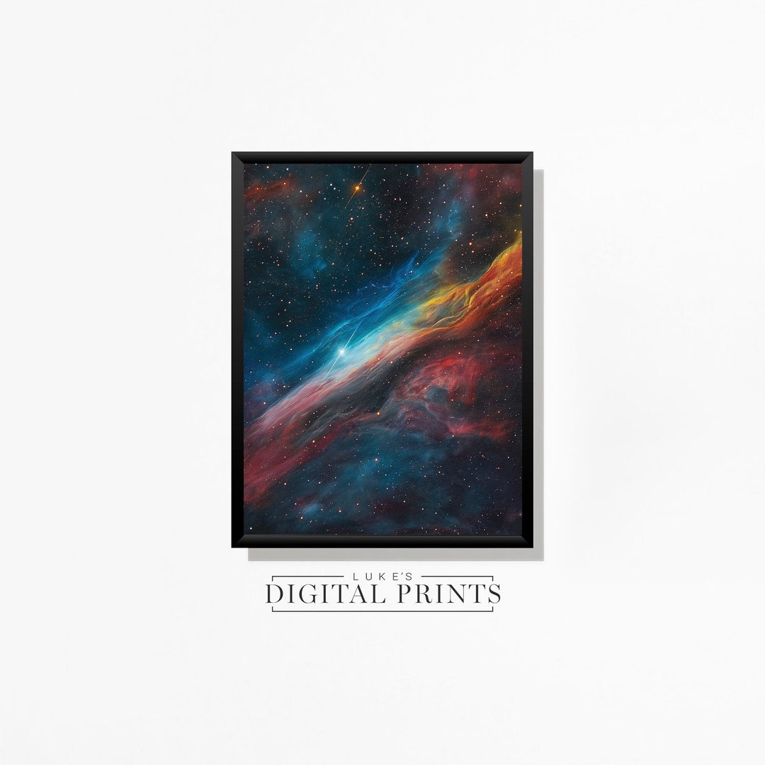 Colorful Cosmic Space Nebula Poster - Digital Art Download ...